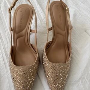 Primark Women's Tan Sparkle Heels